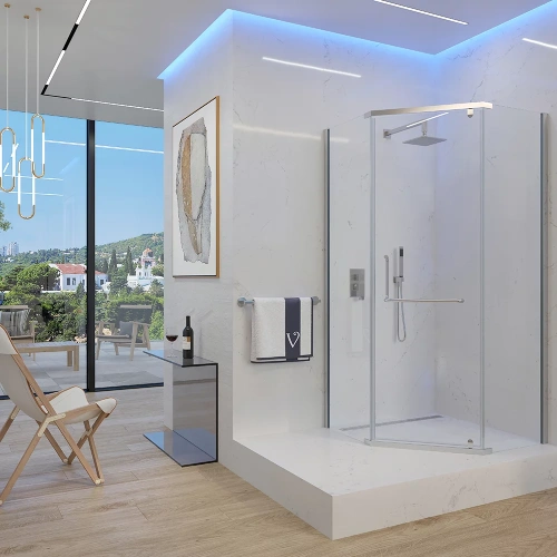 Душевой уголок Veconi Rovigo RV36-100-01-C5 100х100 стекло прозрачное профиль хром глянцевый без поддона