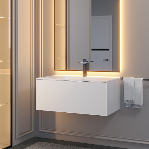 Тумба с раковиной Uperwood Parma Premium 39330205466 86х48х37 цвет белый матовый - фото 4