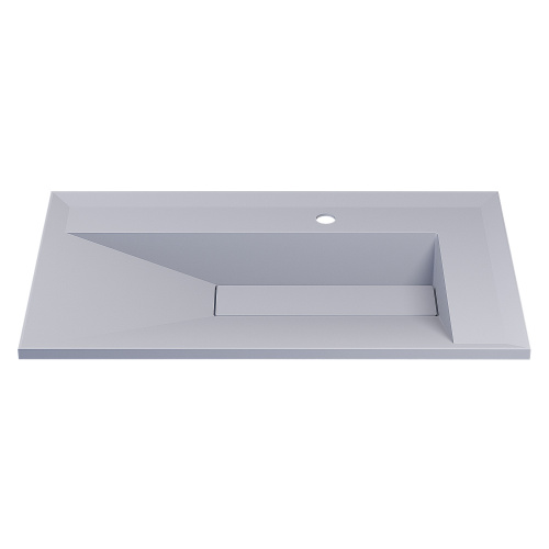 Раковина из искусственного камня Uperwood Lotus Quartz 29192030 80х50 полувстраиваемая цвет белый - фото 4