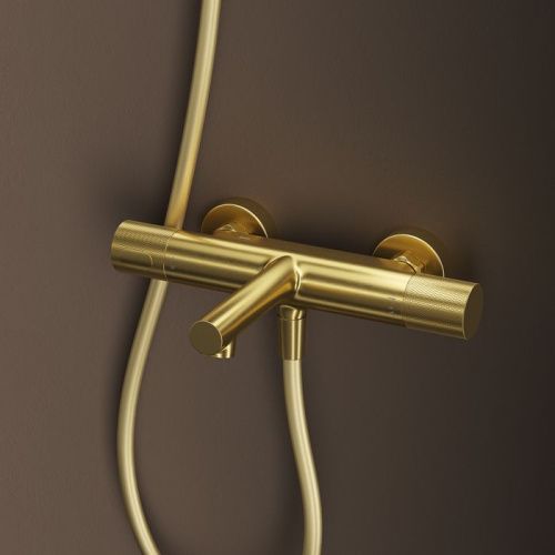 Смеситель для ванны и душа IDDIS Duna DUNMG02i74WA настенный золото матовое - фото 2
