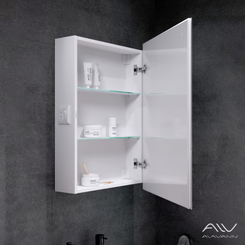 Зеркало-шкаф Alavann Rita ALV0287002 50х15х80 подвесной цвет белый - фото 2