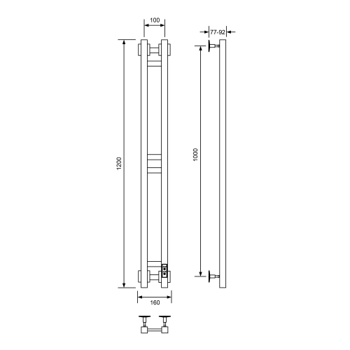 Полотенцесушитель Veconi Еро-A E12010B-A 10х120 электрический черный - фото 3