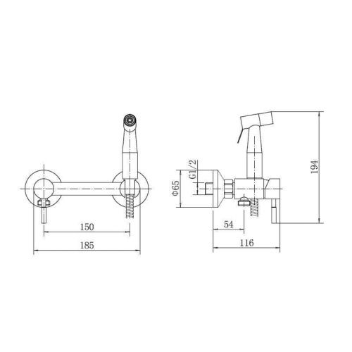 Гигиенический душ со смесителем Fashun A57503-8 белый - фото 3