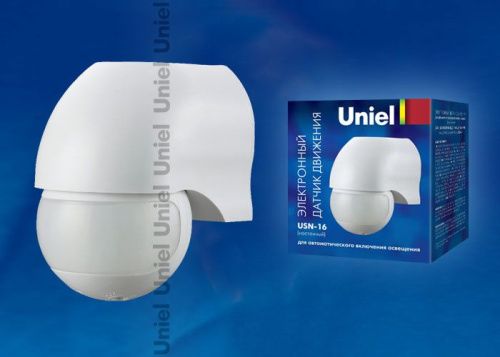 Датчик движения Uniel USN-16-180R-1200W-3LUX-12M-0,6-1,5m/s-WH - фото 2
