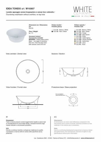 Раковина керамическая White Ceramic Idea W10307PL 40х40 накладная цвет фиолетовый - фото 2
