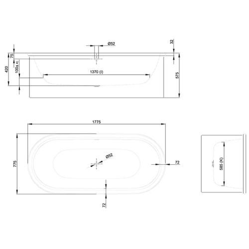 Ванна стальная Bette Suno Oval 2740-000 CFXXSR 178х78 отдельностоящая овальная с каркасом - фото 5