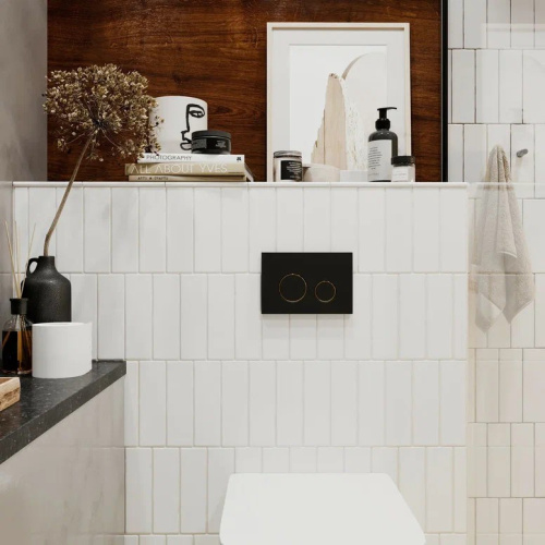 Клавиша смыва механическая Lavinia Boho RelFix 38050803 цвет черный матовый/золото - фото 3