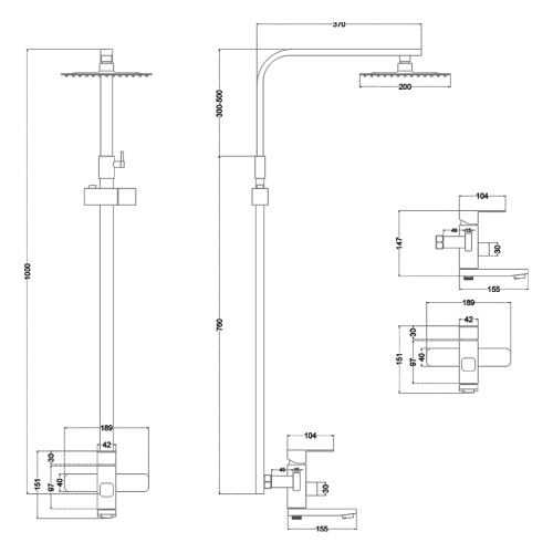 Душевая стойка Melana Stello 610307-1 настенная - фото 3