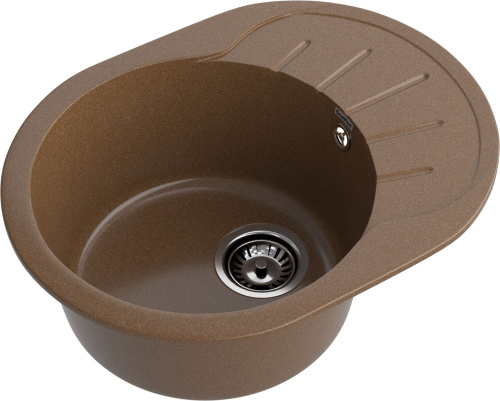 Кухонная мойка Granfest Rondo R-580L терракот 58х45 цвет коричневый поверхность матовая - фото 2