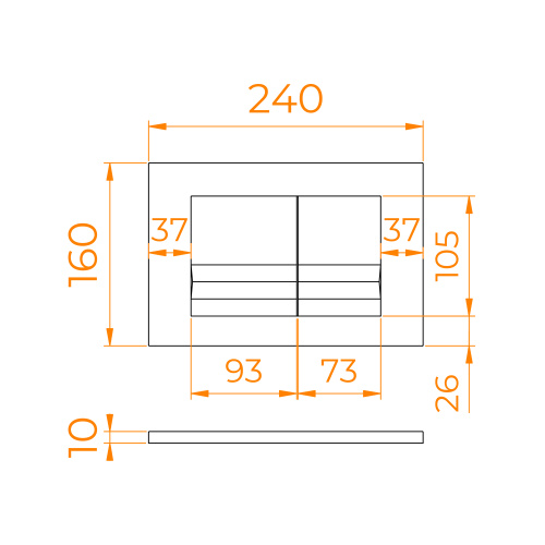 Клавиша смыва механическая RGW 68420005-04 цвет черный - фото 2