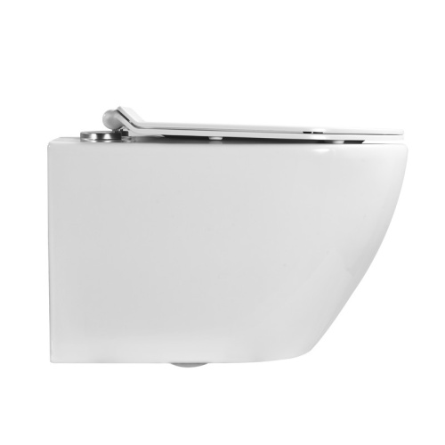 Унитаз подвесной Bond Oval F12-10 белый с сиденьем микролифт безободковый смыв торнадо - фото 3