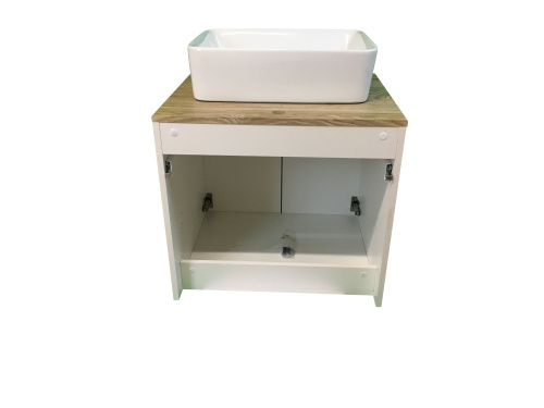 Тумба с раковиной Sintesi STL.W7024_SIN-LVB-APP-401 60х55х50 подвесная цвет белый/коричневый - фото 3