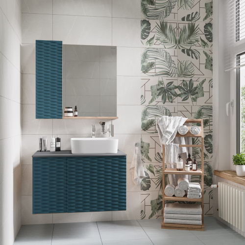 Зеркало-шкаф Grossman Альба 208005 80х17х75 подвесной цвет веллингтон/бриз - фото 3