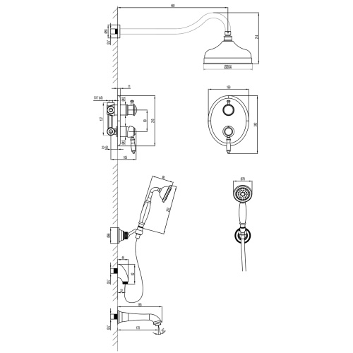 Душевая система LeMark Villa LM4822C встраиваемая в стену - фото 2
