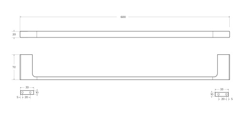 Полотенцедержатель Cezares SLIDER SLIDER-TH-60-NOP - фото 2