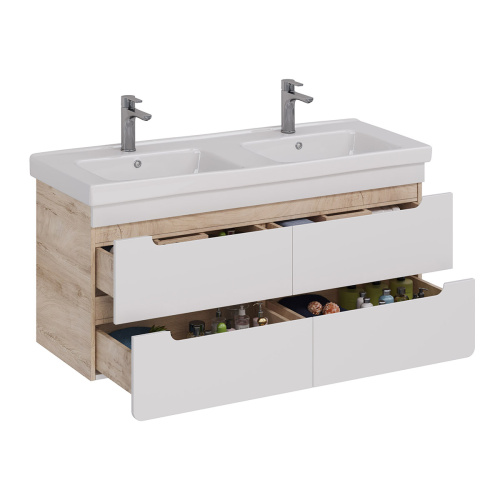 Тумба под раковину LeMark Olivia LM08OL125T 120х45х54 подвесная цвет белый - фото 2