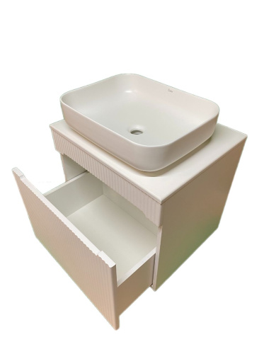 Тумба с раковиной Sintesi STL.W7025_SIN-LVB-APP-409 60х55х50 подвесная цвет белый - фото 3