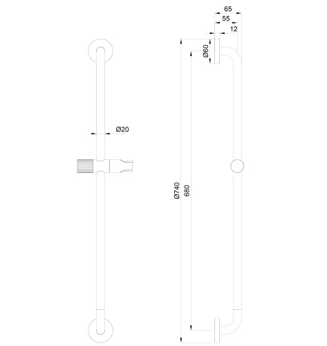 Душевая штанга Wonzon & Woghand WW-SL05-MB черный - фото 2