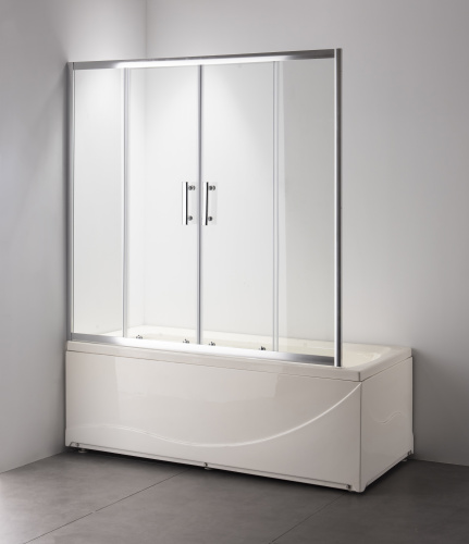 Душевая шторка на ванну Taliente TA-1714CP 170х140 стекло прозрачное профиль хром глянцевый ориентация универсальная - фото 2