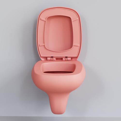 Чаша унитаза подвесная Ambassador Diamond 123T20901R цвет розовый матовый без сиденья - фото 5