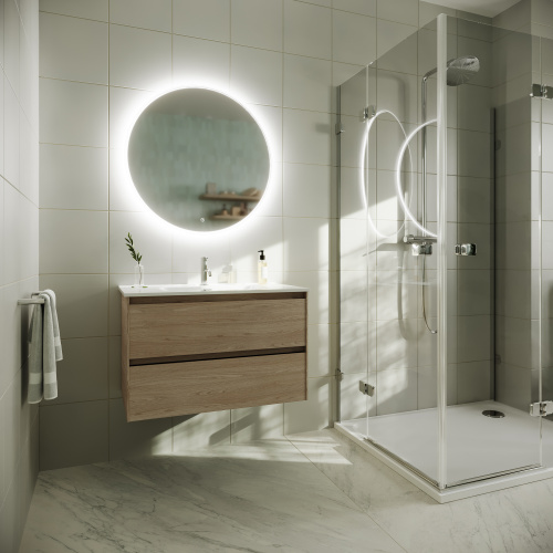 Тумба под раковину Sancos Cento CN80KE 79х45х50 подвесная цвет карпатская ель - фото 3