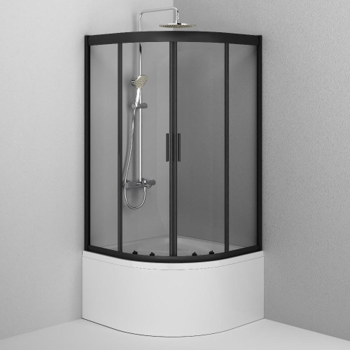 Душевой уголок Am.Pm Gem W90G-401A090BT 90х90 стекло прозрачное профиль черный матовый без поддона - фото 3