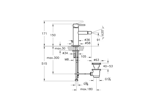 Смеситель Vitra Origin A42559 на биде хром - фото 2