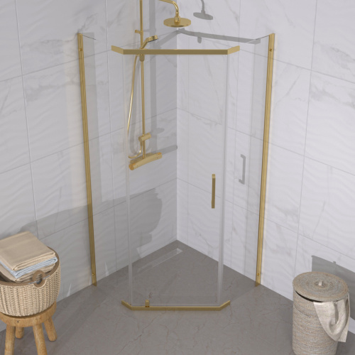 Душевой уголок Тритон Дека-Голд Щ0000073927 90х90 стекло прозрачное профиль хром без поддона - фото 5