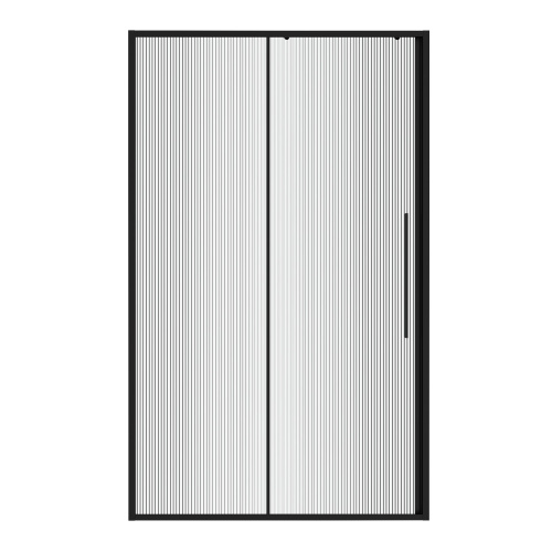 Душевая дверь Niagara Nova NG-84-L12FHB 120х195 стекло рифленое профиль черный матовый - фото 2