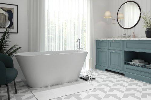 Ванна из искусственного камня Holbi SELENA 1.01.006.11.1 161х68 отдельностоящая овальная - фото 2