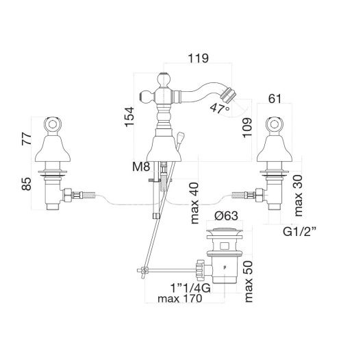 Смеситель Fiore 02CO0647 на биде хром/золото - фото 3