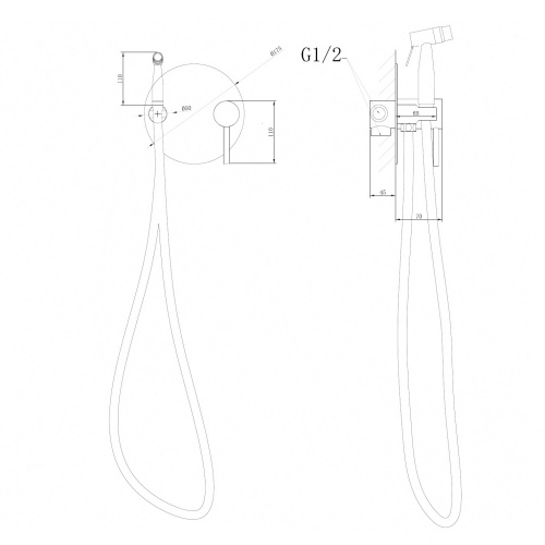 Гигиенический душ со смесителем ABBER Emotion AF8826G золото матовое - фото 4