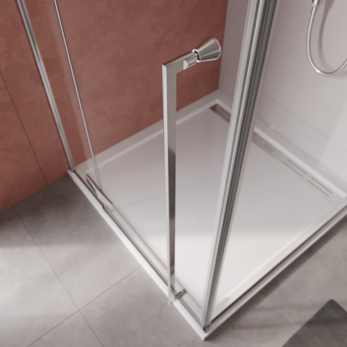 Душевой уголок Cezares LINER LINER-A-1-90-C-Cr-L 90х90 стекло прозрачное профиль хром глянцевый без поддона - фото 2