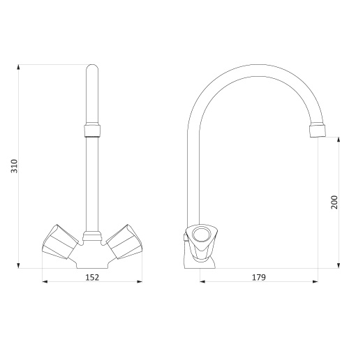 Смеситель для кухни Damixa Object 340000000 на раковину хром - фото 5
