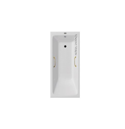 Ванна чугунная Vinsent Veron Kingston VKN1808050H/VH0012GD-AS 180х80 пристенная прямоугольная с ножками с ручками