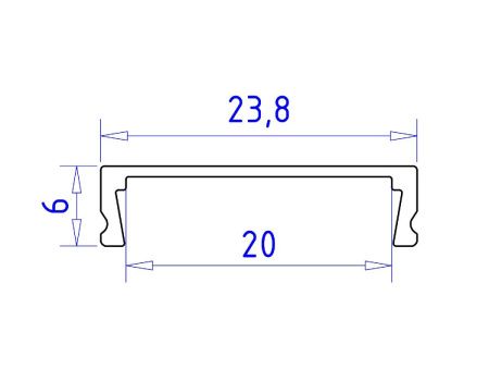 Алюминиевый накладной профиль Ambrella Light Alum Profile (Алум Профиле) GP1800BK