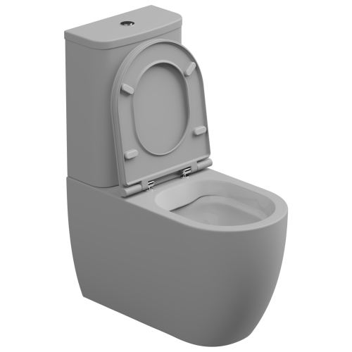 Чаша унитаза напольная GSG Ceramic Design Like LKMBLBI000/033P цвет белый/серый без бачка без сиденья безободковая смыв торнадо - фото 2