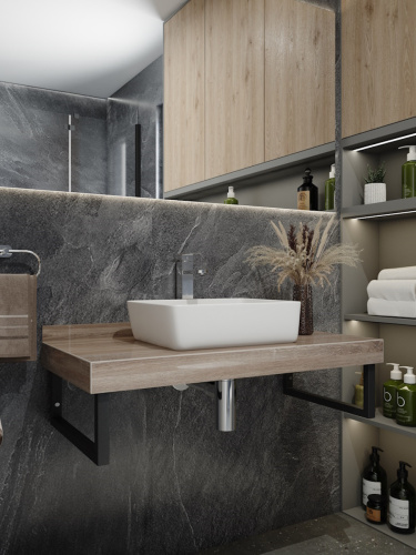 Столешница Teymi Helmi T150410 100х50 подвесная цвет коричневый - фото 4