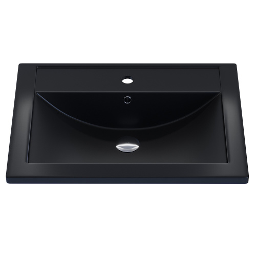 Раковина из искусственного камня Uperwood Foster Quartz 291030053 60х41 полувстраиваемая цвет черный - фото 5
