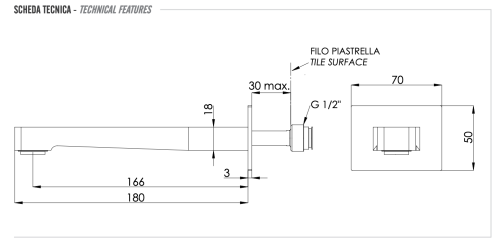 Излив Remer Dream 91DR настенный хром - фото 2