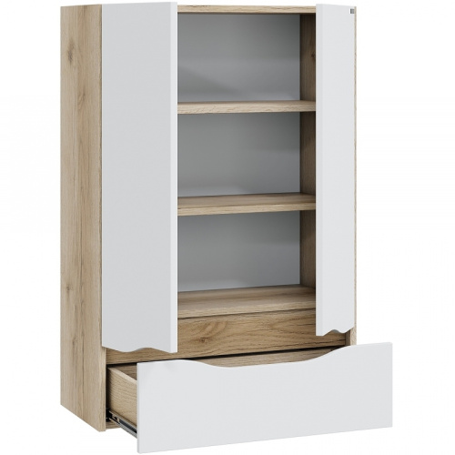 Шкаф СанТа Сатурн 700374 60х30х90 подвесной цвет белый/дуб австрийский - фото 2