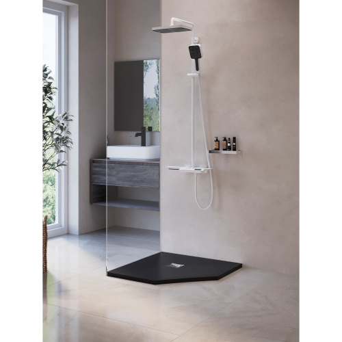 Душевой поддон RGW Stone Tray 16155099-02 90х90 искусственный камень серый без ножек - фото 2