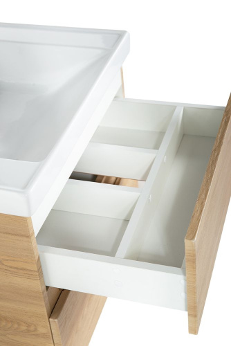 Тумба под раковину Art&Max TECHNO AM-Techno-900-2C-SO-LW674 87х46х50 подвесная цвет дуб мадейра янтарь - фото 4