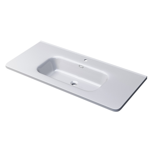 Раковина керамическая Uperwood Monica RMonica100wg 101х46 полувстраиваемая цвет белый - фото 5