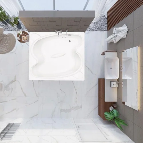 Ванна акриловая Vagnerplast Helios VPBA197HEL2X-04 194х170 пристенная овальная без каркаса - фото 3