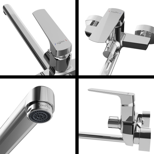 Смеситель для ванны Tokito SENDAL TOK-SEN-1015 настенный хром - фото 5