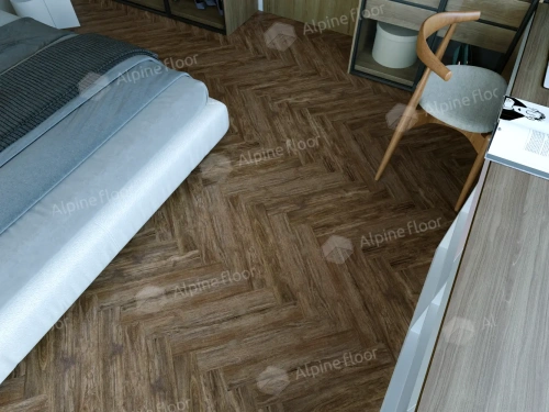 Ламинат Alpine Floor Herringbone 8 Pro New LF102-10 Дуб Бордо толщина 0.8 см 33 класс 606х101 - фото 5