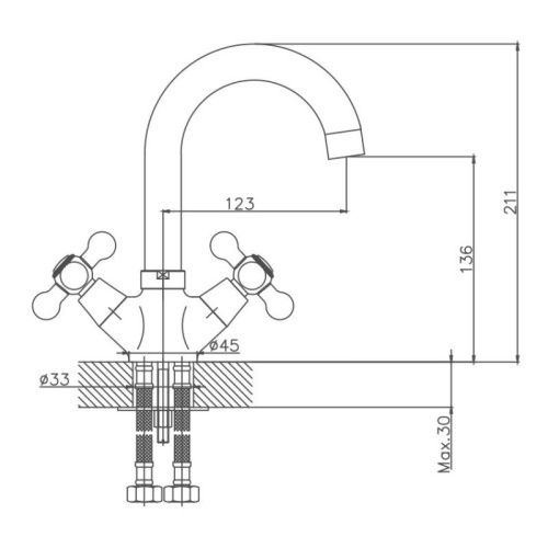 Смеситель для кухни Cron CN1319-5 на мойку сатин - фото 3