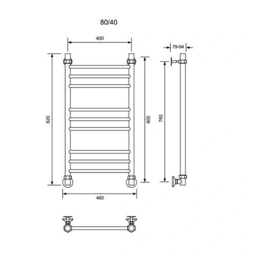 Полотенцесушитель Veconi Voga V8040GR 40х80 водяной графит - фото 3