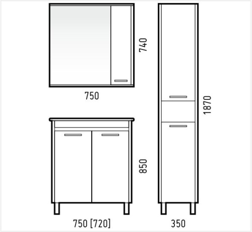 Шкаф-пенал Corozo Лорена SD-00000304 35х29х187 цвет белый/коричневый - фото 2